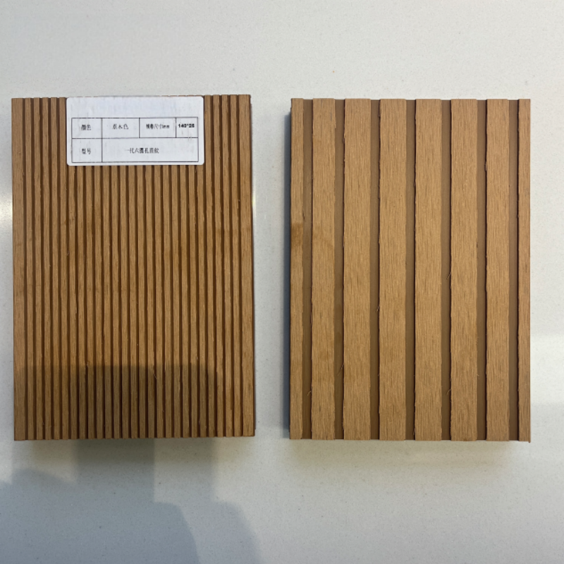 One-generation Six-round groove Straight-grained WPC Flooring 140*25mm Anti-Slip Wear Resistant