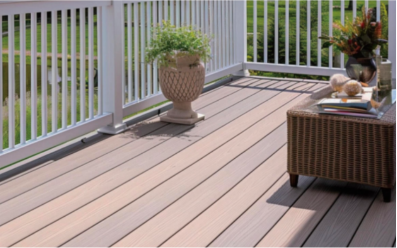 One-generation Six-round groove Straight-grained WPC Flooring 140*25mm Anti-Slip Wear Resistant